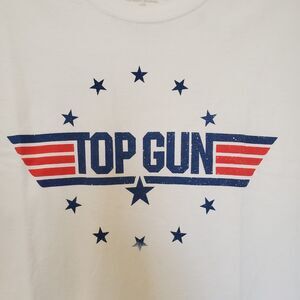Top Gun T-Shirt Logo Circle Of Stars Graphic Print Mens Size XL White